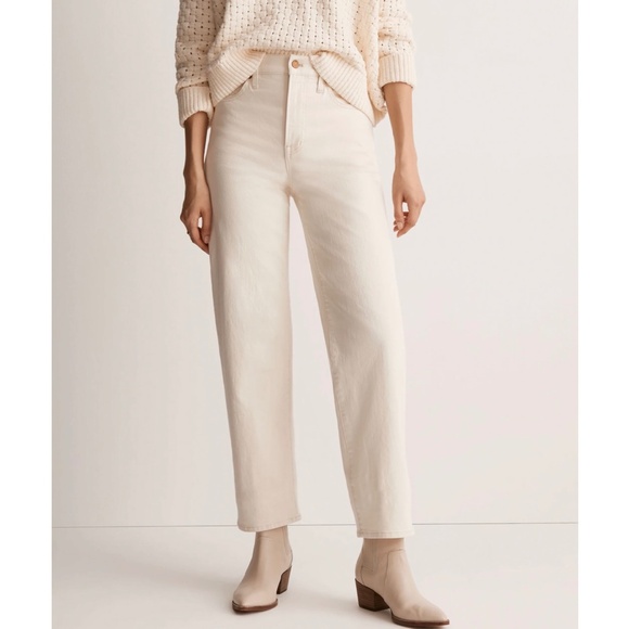 MADEWELL The Perfect Vintage Wide Leg Jeans in Vintage Canvas Ivory Cream